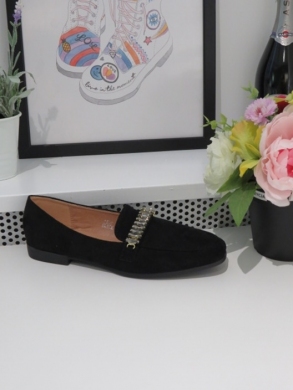 Mokasyny damskie na płaskim (36-41) 3692 BLACK
