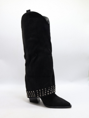 Kozaki damskie na obcasie (36-41) 9689A BLACK