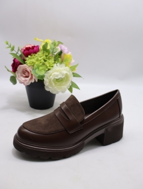 Półbuty damskie na obcasie (36-41) 77-472 BROWN
