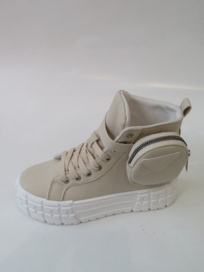 Sneakersy damskie wysokie (36-41) HR-30 BEIGE