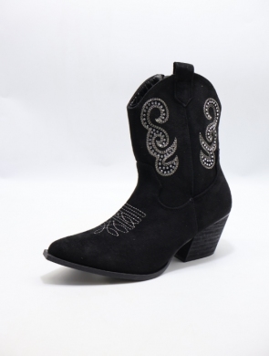 Botki damskie ocieplane na obcasie (36-41) 5525-1 BLACK