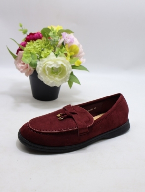 Mokasyny damskie na płaskim (36-41) H8-585 WINE