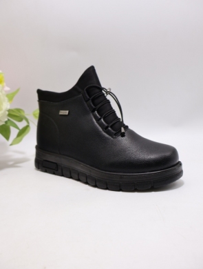 Botki damskie ocieplane na płaskim (37-42) W77-11 BLACK