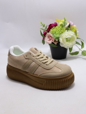 Buty sportowe damskie na płaskim (36-41) B3513 CAMEL