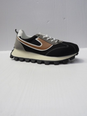Buty sportowe damskie na płaskim (36-41) 0-1048 BLACK/BROWN
