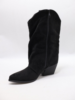 Kozaki damskie ocieplane na obcasie (36-41) RQ551 BLACK