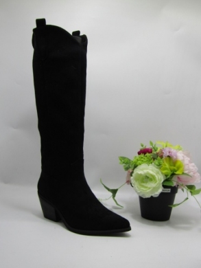 Kozaki damskie ocieplane na obcasie (36-41) K351 BLACK
