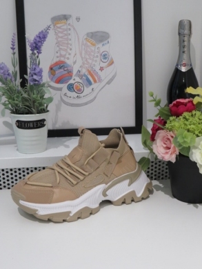 Buty sportowe damskie na płaskim (36-41) A88-121 KHAKI