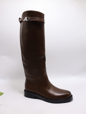 Kozaki damskie na płaskim (36-41) C-362 BROWN