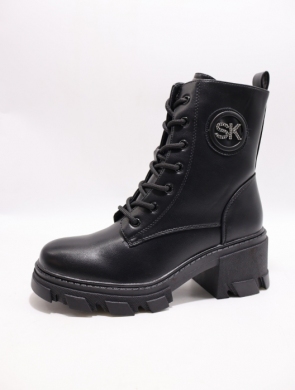 Botki damskie ocieplane na obcasie (36-41) SA3010-1 BLACK