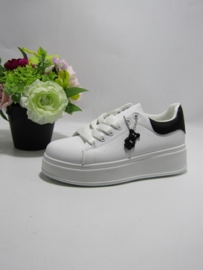 Buty sportowe damskie na płaskim (36-41) O-1691 WH/BLACK