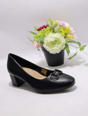 Czółenki damskie na obcasie (36-41) 2807-1 BLACK