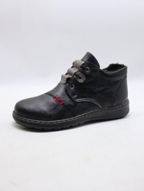 Botki damskie ocieplane na płaskim (36-42) 26329-21 BLACK