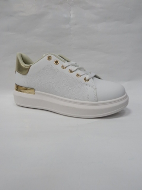 Buty sportowe damskie na płaskim (36-41) WW013 WHITE/GOLD