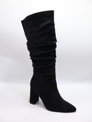 Kozaki damskie ocieplane na obcasie (36-41) H8-991 BLACK