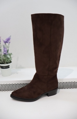 Kozaki damskie ocieplane na płaskim (36-41) 6502-1 BROWN