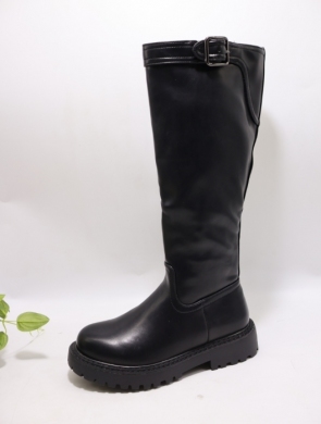 Kozaki damskie na płaskim (36-41) 6865-PA BLACK
