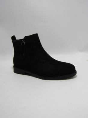 Botki damskie ocieplane na płaskim (36-41) 6056-1A BLACK