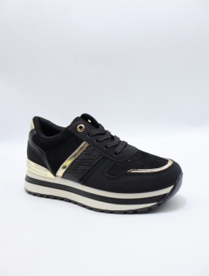 Buty sportowe damskie na płaskim (36-41) 0-1023 BLACK