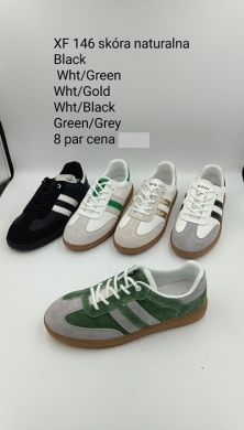 Buty sportowe damskie na płaskim (36-41) XF146 WH/GREEN