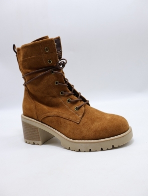 Botki damskie ocieplane na obcasie (36-41) C859 CAMEL