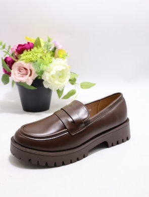 Mokasyny damskie na płaskim (36-41) V-918 BROWN