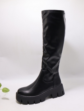 Kozaki damskie na płaskim (36-41) WZ-123 BLACK