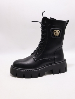 Botki damskie na płaskim (36-41) DE833P BLACK
