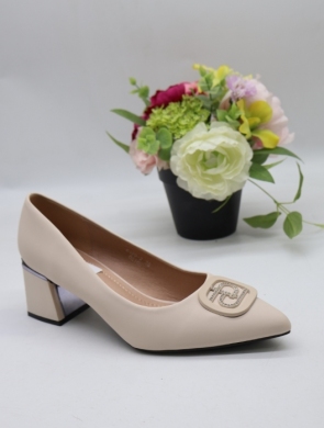 Czółenki damskie na obcasie (36-41) 6199 BEIGE
