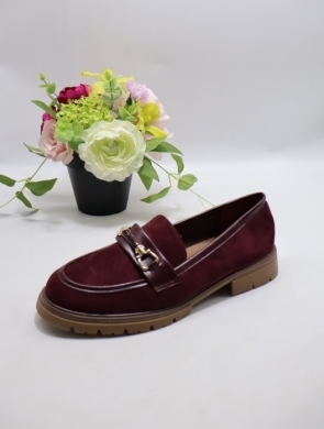 Mokasyny damskie na płaskim (36-41) 333-316 BORDO
