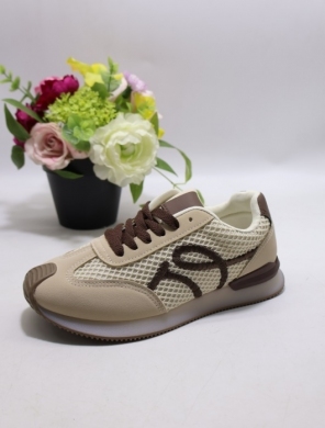 Buty sportowe damskie na płaskim (36-41) WX-186 BROWN