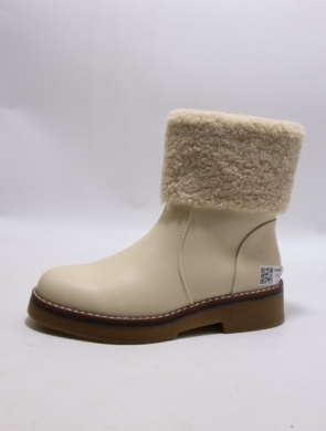 Botki damskie ocieplane na płaskim (36-41) SU798 BEIGE