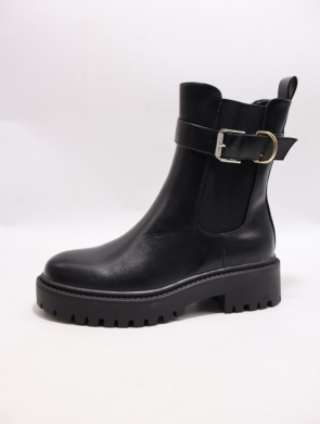Botki damskie ocieplane na płaskim (36-41) WZ109 BLACK