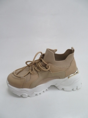 Sneakersy damskie niskie (36-41) J2271  KHAKI