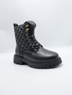Botki damskie ocieplane na płaskim (36-41) E8222-1 BLACK