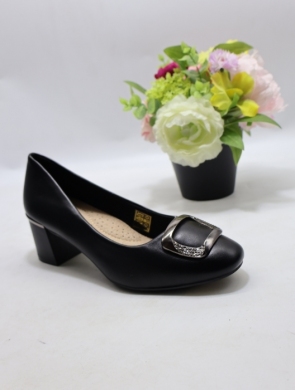 Czółenki damskie na obcasie (36-41) 2808-1 BLACK