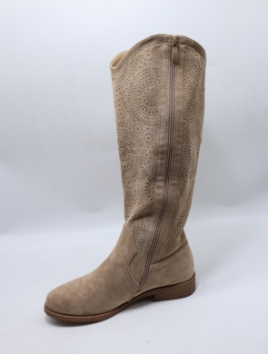Kozaki damskie na płaskim (36-41) H191 KHAKI