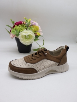 Buty sportowe damskie na płaskim (36-41) BK-619 BEI/BROWN