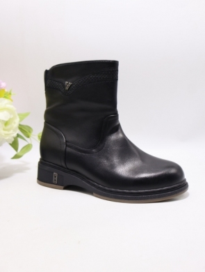 Botki damskie ocieplane na płaskim (37-42) 7796-1 BLACK