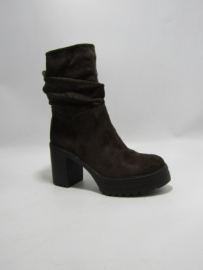 Botki damskie ocieplane na obcasie (36-41) 7617 BROWN