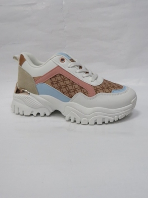 Buty sportowe damskie na płaskim (36-41) AB922 WHITE/PINK