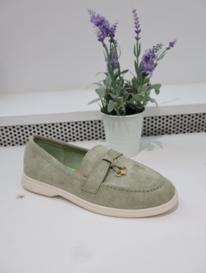 Mokasyny damskie na płaskim (36-41) H8-585 GREEN