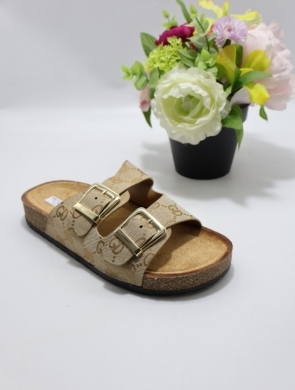 Klapki damskie na płaskim (36-41) 8-159 BEIGE