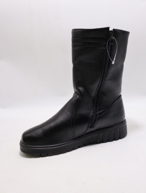 Botki damskie ocieplane na płaskim (36-41) 5907 BLACK