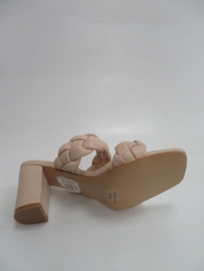 Klapki damskie na obcasie (36-41) TU210 BEIGE