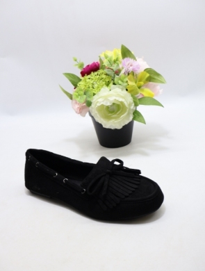 Mokasyny damskie na płaskim (36-41) H8-980 BLACK