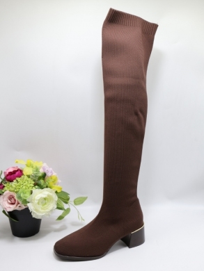 Kozaki damskie na obcasie (36-41) RQ465 BROWN