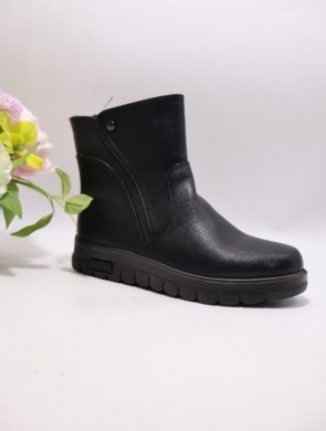 Botki damskie ocieplane na płaskim (36-41) W77-9 BLACK
