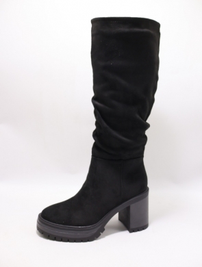 Kozaki damskie ocieplane na obcasie (36-41) 6326 BLACK