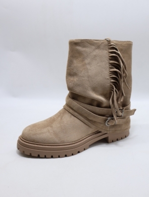 Botki damskie ocieplane na płaskim (36-41) WZ-108 KHAKI
